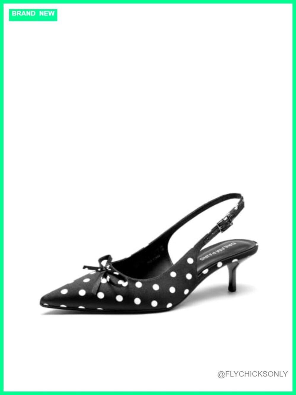 Women Slingback Kitten Heel Pointed Toe Pumps with Bow Detail